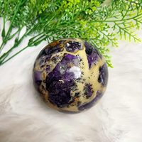 Sphère d'Opale Violette Naturelle, Boule de Cristal de Fluorite pour la Décoration de la Maison, Cadeau pour Amis et Cadeau de Fête