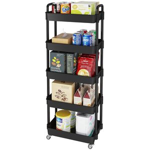 <b>Slim</b> Rolling Utility Cart with Wheels, Narrow Space <b>Storage</b> Organizer Rack for Kitchen Bathroom Laundry Room - Product Image 1