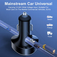 Pengisi Daya Mobil Multi Port 66W Super Cepat PD 4 USB Type C QC PD dengan Layar Digital untuk iPhone 15 Pro Max