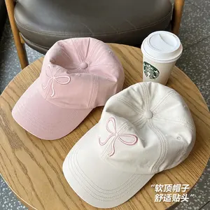 hand clapping hats spring hat summer hats South Korea ins wind 2024 new big head round bow baseball cap girl sweet cute cap