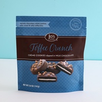 Pochettes en plastique recyclables en papier d'aluminium mat imprimé support d'emballage alimentaire réutilisable support sac pochette pour collation au chocolat