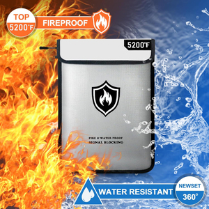 Rfid chặn Faraday Túi đa-lớp của nhiệt cách điện vật liệu chống cháy dcoument <span class=keywords><strong>Bag</strong></span> với dây kéo và dải phản quang - Product Image 2