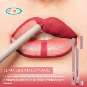 Make Your Logo Duo-Head Lipliner Suave y de larga duración Delineador de labios ultrafino mate impermeable con cepillo - Product Image 2