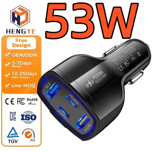 <span class=keywords><strong>Cargador</strong></span> de Coche Multipuerto de 53W y 12V con USB Tipo-C de 20W, 4 en 1, Carga Súper Rápida, <span class=keywords><strong>Cargador</strong></span> de Teléfono de Alta Resistencia, <span class=keywords><strong>Cargador</strong></span> OEM de Fábrica - Product Image 1