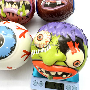 كرات ضغط ترويجية على شكل رأس وحش، مصنوعة من الفوم البولي يوريثين، معتمدة من CE، مجموعة من 8 قطع، كرة لتخفيف التوتر للأطفال - Product Image 4