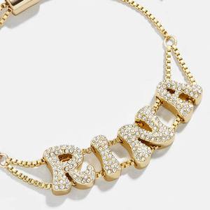 Bracelet pour femme plaqué or 18 carats, accessoire <span class=keywords><strong>de</strong></span> mode exquis avec 26 lettres anglaises incrustées <span class=keywords><strong>de</strong></span> zircon, personnalisable avec un nom - Product Image 5