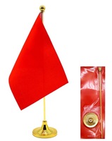 Drapeau de table portable sur mesure en gros, style fanion amovible, mât en aluminium, polyester tricoté, écologique