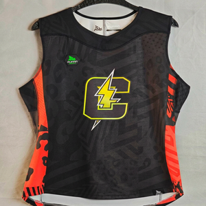 Maillot de netball sans manches PUFFIN SPORTS à col en V, imprimé par sublimation, évacuation de l'humidité, 100 % polyester, coupe athlétique pour adulte - Product Image 4