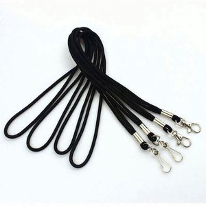 Wholesale Fashion Round Cord Blank Neck Strap Black Nylon Rope <b>Lanyards</b> Custom - Product Image 4