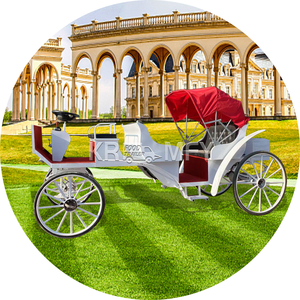 Charrette Électrique à Chevaux Blanche Personnalisée pour Visites Touristiques – Buggy Équestre de Tourisme - Product Image 2