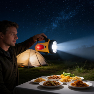 2 in 1 <b>Rechargeable</b> Handheld Searchlight with Red Light Super Bright Spotlight for Camping Fishing Emergency Patrol - Product Image 2