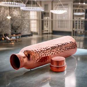 ขวดน้ำทองแดงทำด้วยมือคุณภาพที่เหนือกว่าจับง่ายฝาปิดที่แข็งแรงช่วยเพิ่มภูมิคุ้มกันการย่อยอาหารสำหรับใช้ในสำนักงานและการเดินทาง - Product Image 4