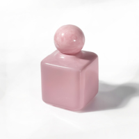 Vente en gros de flacons de parfum en verre rose de forme carrée, atomiseur de parfum, flacon d'huile essentielle, emballage de flacons de parfum de 100 ml