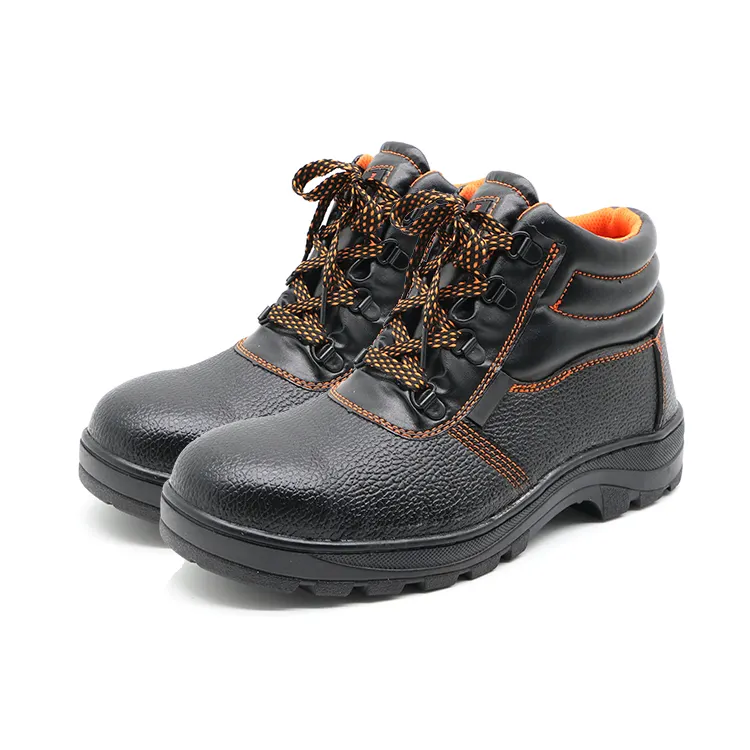 SAFETY Pu leather material surface anti-slip waterproof iron toe rubber cement safety shoes for men