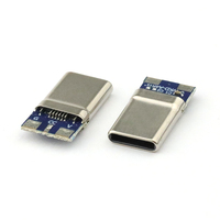 Conector USB Tipo-C Macho de 16 Pines, Cables Electrónicos, Conector de Enchufe USB-C