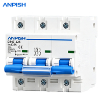 Mini Interruptor Automático de CA de 3 Polos y 125 A, 10 KA, Montaje en Riel DIN, Interruptor de Aire de 400 V, Protección Contra Sobrecarga y Cortocircuitos, MCB Eléctrico Doméstico