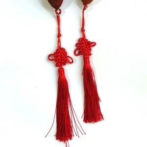 Maracas de cáscara de coco pintadas a mano al por mayor con borla de nudo chino, instrumento de percusión para guardería - Product Image 3