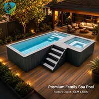 Piscine hors sol en FRP sur mesure avec fenêtre en verre pour jardin et villa