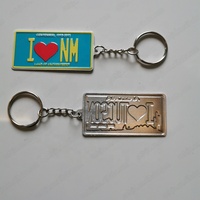 Porte-clés en métal aluminium personnalisé en forme de plaque d'immatriculation 3D de l'État européen