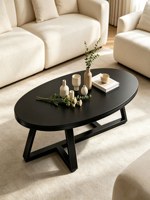 Mesa de Centro de Cuarzo Estilo Italiano, Moderna y Minimalista, de Alta Gama, Recién Llegada, Forma Ovalada, Mueble para Sala de Estar