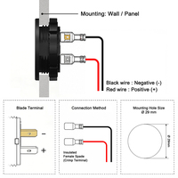 Voltímetro Digital LED de 12V con Montaje Empotrado en Panel Personalizado, Cargador USB para Auto, Medidor de Voltaje con Pantalla Digital para Barco, Camión, Marino