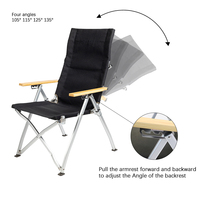 Chaises de Camping pliantes en aluminium portables Patio extérieur Lounge Deck Dossier réglable Chaise de plage inclinable