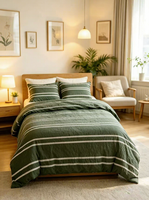 Parure de lit jacquard brodée et floquée 4 pièces, draps et housses de couette jacquard pour la vente en gros