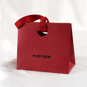 PUPPYSEW Custom logo Jewelry Paper Bag Handmade Shopping Bag Handmade Jewelry Gift Packaging Paper Bag - Product Image 3