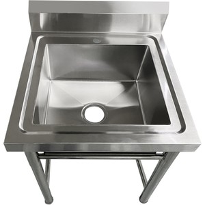 Évier commercial 600x600x900mm en acier inoxydable, simple bac, autoportant, avec pare-éclaboussures pour <span class=keywords><strong>restaurant</strong></span> - Product Image 2