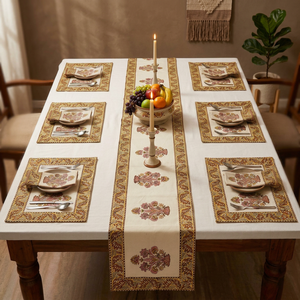 Camino de Mesa de Algodón Floral Estilo Boho, Personalizable, Estilo Tradicional, Duradero, Lavable a Máquina, 50D/24F, para Uso Doméstico - Product Image 2