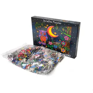 All'ingrosso prezzo di fabbrica personalizzato cartone colorato stampa puzzle puzzle 1000 pezzo seghetti rettangolari
