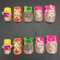 Faux ongles roses faits main à la française, à presser, de haute qualité, en acrylique 3D épais, design de salon, vente en gros, fournitures de luxe pour ongles à presser