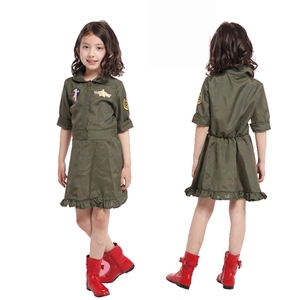 Set di Costumi Casual in Poliestere Verde Militare per Bambine, Vendita all'Ingrosso del Produttore, per Cosplay, TV, <span class=keywords><strong>Film</strong></span>, <span class=keywords><strong>Halloween</strong></span> e Feste - Product Image 4