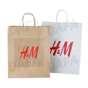 Sac en papier kraft blanc personnalisé avec logo, sacs en papier kraft personnalisés recyclables avec logo, vente chaude - Product Image 2