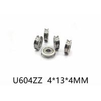 Roulement à billes à gorge profonde durable et stable en acier, roue de guidage U6044ZZ 4*13*4, roulement de poulie de guidage à gorge en U pour câblage