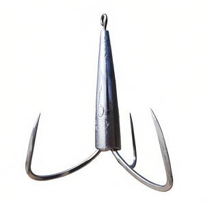 ตะ<span class=keywords><strong>ขอ</strong></span>เบ็ดสามง่ามคมกริบ แข็งแรงพิเศษ พร้อมตะกั่วถ่วงทรง<span class=keywords><strong>กรวย</strong></span> สำหรับตกปลาใหญ่ในน้ำเค็ม - Product Image 1