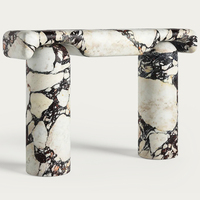 Table console en marbre naturel rouge Rosso Levanto KUMUSI