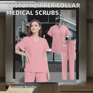 Uniformes Médicos Personalizados Niahinn con Cuello de Cremallera, Uniformes Dentales Unisex a Bajo Precio, 94% Poliéster, 6% Elastano, Venta al Por Mayor - Product Image 2