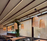 Système de toiture électrique rétractable imperméable Cadre en aluminium polyester Auvent de pergola à toit coulissant extensible enduit de poudre