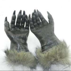 Maschera di Halloween con Testa di <span class=keywords><strong>Lupo</strong></span> e Grimace Horror, Guanti con Artigli per Feste in Costume ed Eventi di Halloween - Product Image 2