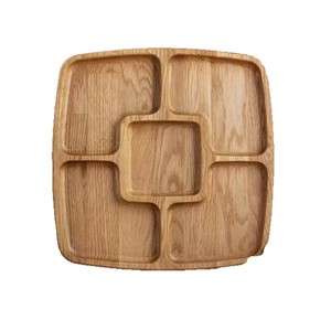 Wooden minimalist <b>tray</b> for home use, divided into sections for fruit and <b>snacks</b>, living room <b>snack</b> and nut storage. - Product Image 5