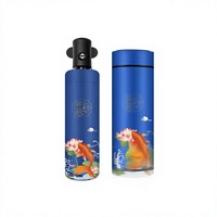 Ensemble cadeau d'entreprise personnalisé avec logo Koi, thermos bleu, carnet, stylo, souvenir pour réunion annuelle d'entreprise, événement d'ouverture