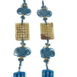 Mặt Dây Chuyền Xe Hơi Bán Sỉ Nhà Máy Truyền Thống Trang Sức Tua Rua Thắt Nút Ngọc Bích Trung Quốc Trang Trí Chúc May Mắn Và An Toàn Trong Nhà - Product Image 5