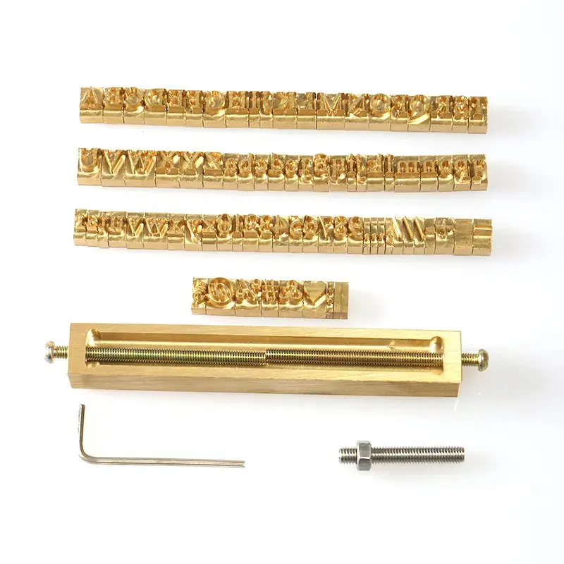 Prix direct d'usine laiton 58-5 outils d'estampage de métal ensemble de lettres Alphabet pour le cuir de marque