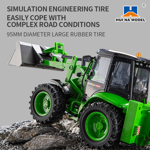 Huina 1579 Remote kontrol Backhoe Wheel <span class=keywords><strong>Loader</strong></span> <span class=keywords><strong>Model</strong></span> 1/14 skala RTR versi US stok