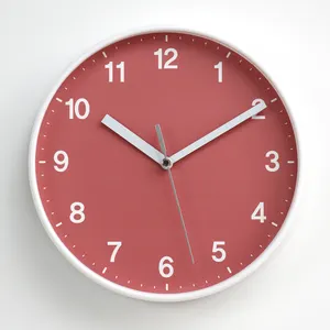 Relógio de parede de plástico personalizado, relógio redondo de 30cm com design simples e de 12 polegadas
