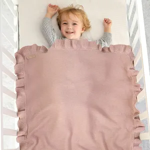 Вязаное одеяло Ins для новорожденных на заказ, флисовое тканевое Пеленальное Одеяло с рисунком животных, дешевое вязаное крючком мягкое детское одеяло