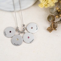 Collier pendentif en résine gravée multi-cercles, style européen et américain, cadeau de fête des mères, pour l'e-commerce transfrontalier en cuivre