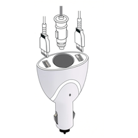Cargador de coche de 12 V con puerto USB dual, adaptador de corriente para vehículos para dispositivos móviles