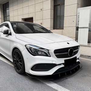 Amp-Z Mercedes-Benz Clac-Class C117 Front <b>Lip</b> <b>Splitter</b> Piano Black Carbon Fiber Texture Matte Finish 2016-2019 Amg - Product Image 1